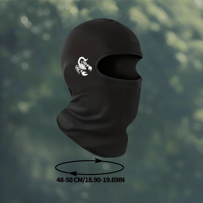 Cubierta para la cabeza transpirable para hombre, Máscara de ciclismo estampada en negro a la moda
