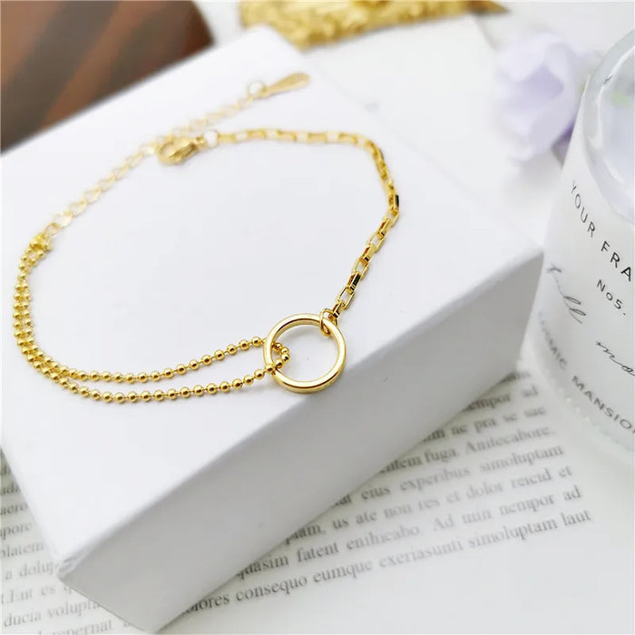 Pulsera Asimétrica Para Mujer En Acero Titanio Con Diseño Geométrico