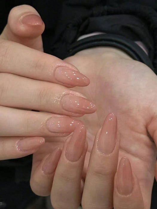 30pcs de pegatinas de uñas en forma de almendra, tie dye degradado en rosa pálido - Quierox - Tienda Online