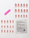 30pcs de pegatinas de uñas en forma de almendra, tie dye degradado en rosa pálido - Quierox - Tienda Online