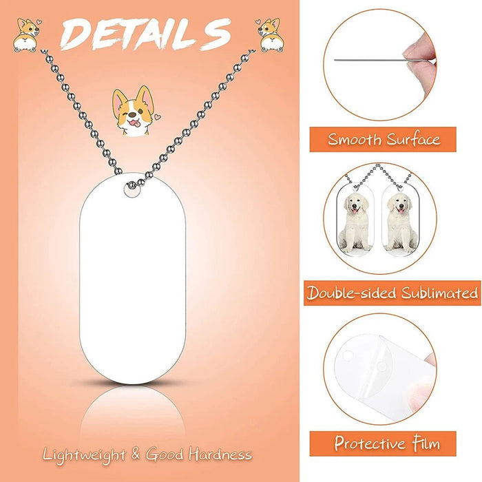 31 etiquetas de aluminio para perros con sublimación en blanco, colgantes de doble cara con mensaje - Quierox - Tienda Online