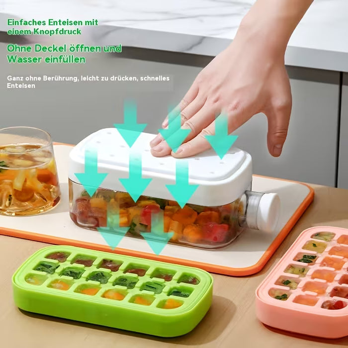Molde de Hielo Cubo de Presión Sin Contacto de 800 ml con Tapa