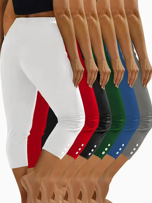Elegante conjunto de tres piezas de pantalones de yoga deportivos ajustados