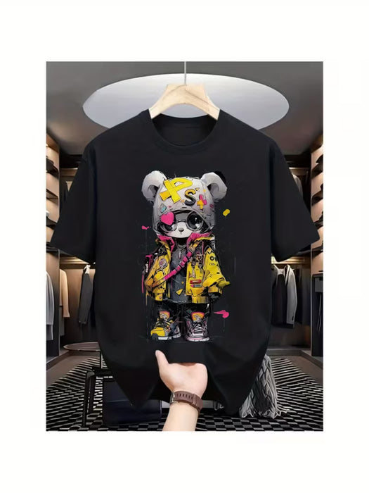 Camisetas de manga corta estilo coreano americano para hombre