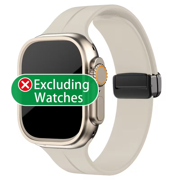 Correa de silicona con hebilla magnética plegable para Iwatch
