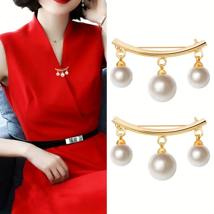 1 piezas de broche de seguridad elegante para mujer, accesorio de vestido de cuello en V