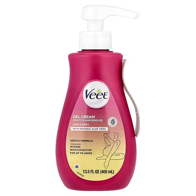 Veet, Gel Crema Depilatoria, Sensible, Frambuesa y Violeta, 400 ml