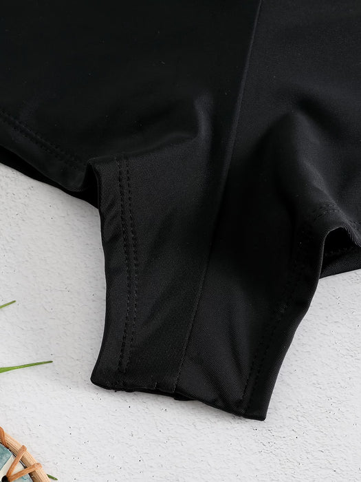 Shorts de Bikini Negros de Cintura Alta para Mujer, Diseño Levanta Glúteos y Ajuste Curvilíneo