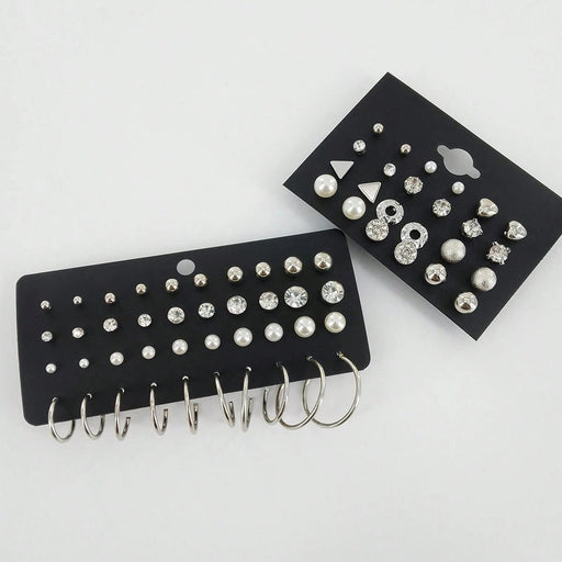 32 Par/set De Pendientes Geométricos Simples Triangulares, De Corazón Y Circulares - Quierox - Tienda Online