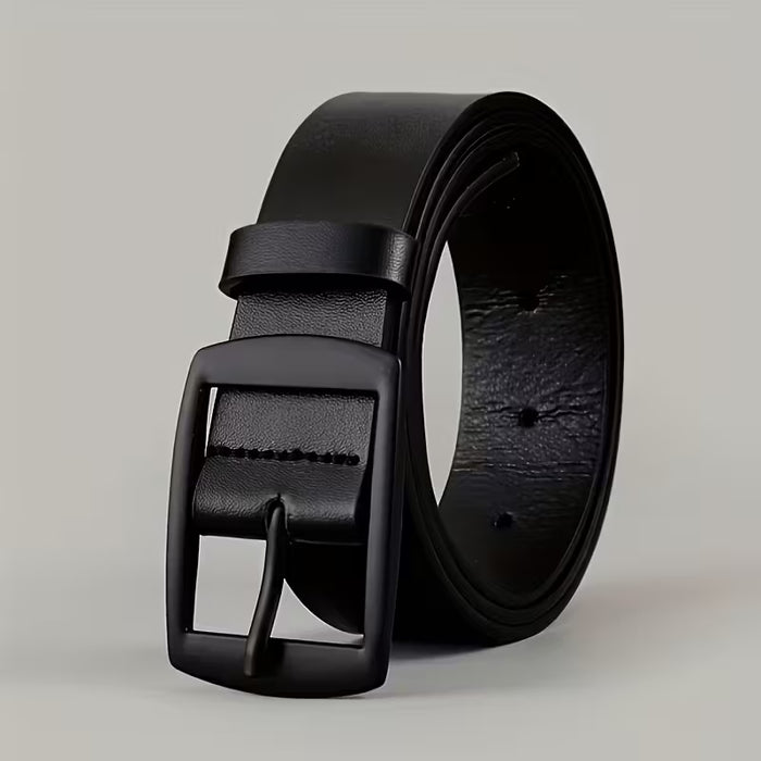 Un cinturón elegante de cuero sintético para hombre, con un diseño retro fácil y hebilla suave