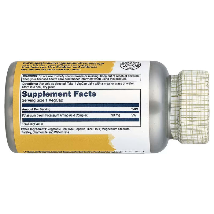 Solaray, Potasio, 99 mg, 100 cápsulas vegetales
