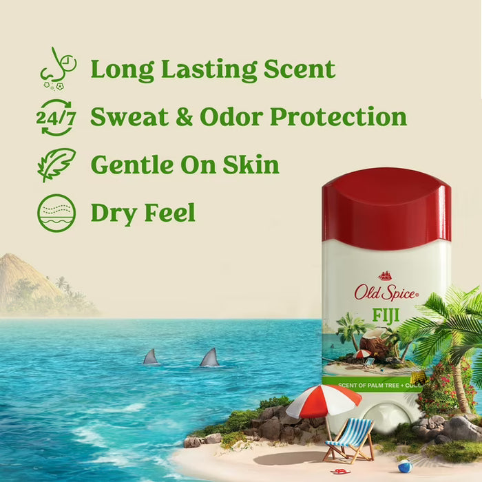 Desodorante antitranspirante en barra Old Spice para hombre, Fiji.