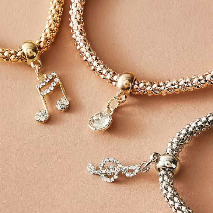 Conjunto de 3 Pulseras Elásticas con Forma de Maíz de Moda Europea