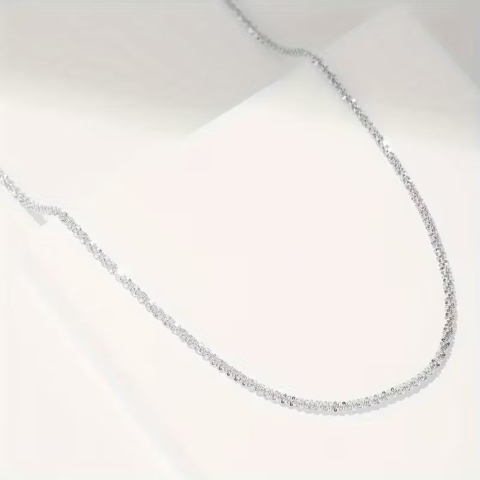 Collar plateado elegante, lindo y dulce con estrellas brillantes