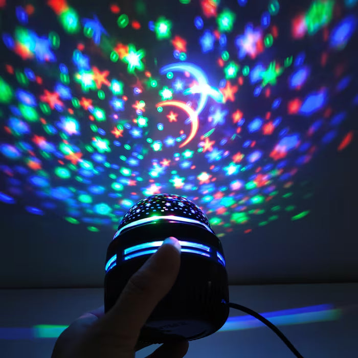 Proyector de cielo estrellado geométrico moderno para dormitorio y decoración de fiestas