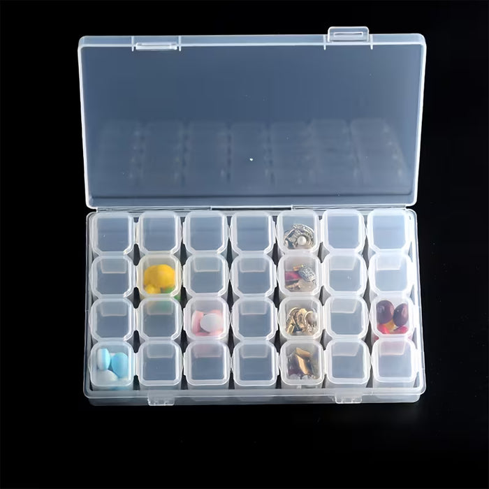 Caja de almacenamiento de cuentas sueltas para joyería de uñas con 28 cajas desmontables