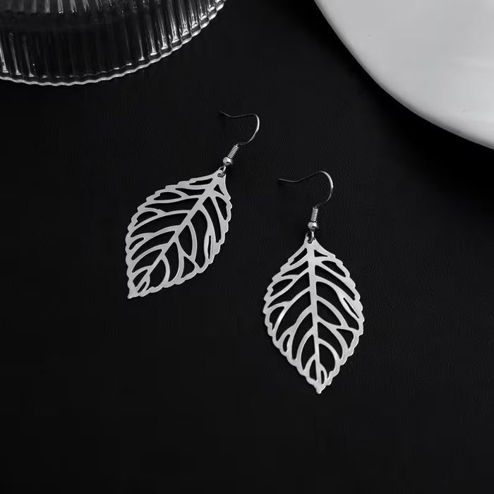 1 Par de Pendientes Colgantes Fáciles y Elegantes con Forma de Hoja para Uso Diario