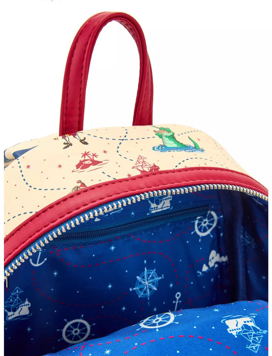 Mini mochila Loungefly Disney Peter Pan Capitán Garfio con timón giratorio