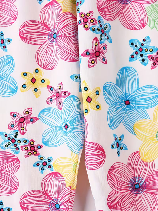Conjunto de cinco piezas de leggings estampados de nueve puntos para niñas