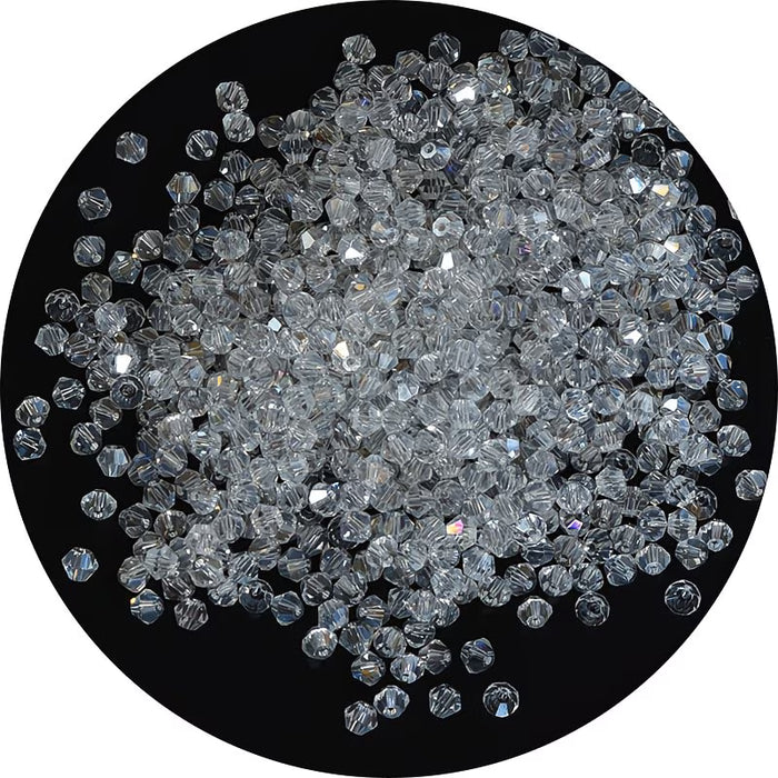 50 piezas de cuentas elegantes y surtidos de cuentas de 3 mm de cristal de vidrio con forma de diamante