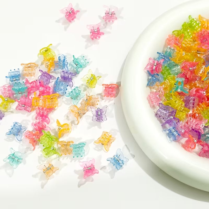 30pcs Mini Pinzas para el Cabello con Lazo de Colores Aleatorios