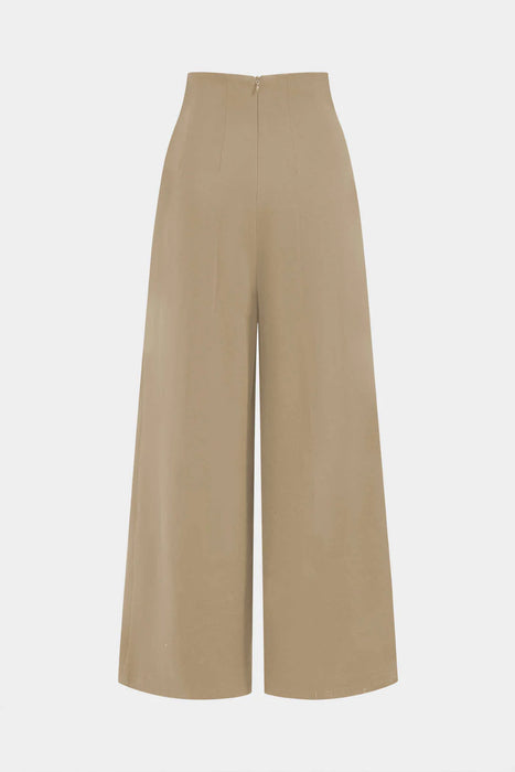 MICAS Pantalones anchos asimétricos plisados