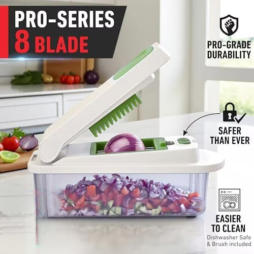 Mueller Pro-Series 10 en 1, picadora de verduras de 8 cuchillas