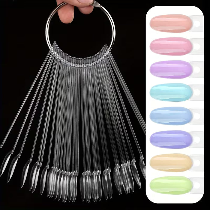 50 Piezas de Puntas de Práctica para Arte de Uñas con Cabeza Redonda y Anillo de Hierro