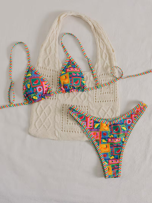 SHEIN Bikini Sexy Sin Espalda Ajustable con Copas Suaves