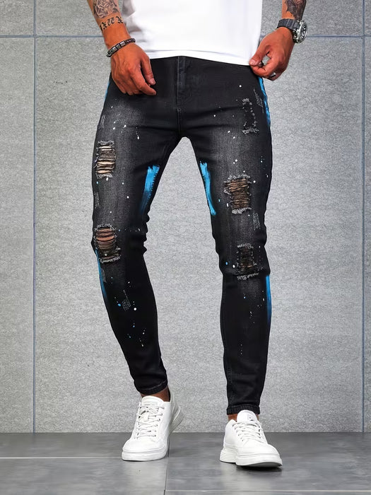 Shein Pantalones ajustados de mezclilla sintética para hombre