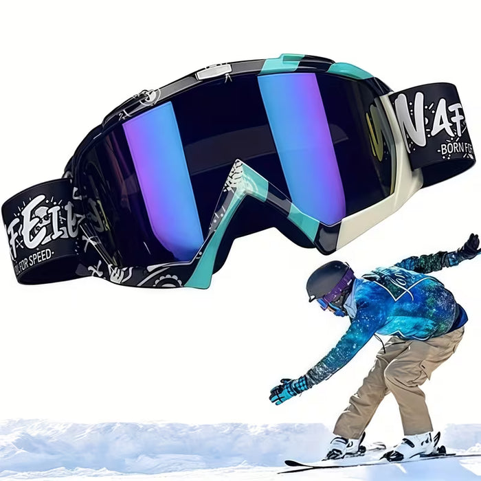 Gafas de esquí con lentes espejados vibrantes y una banda elástica unisex