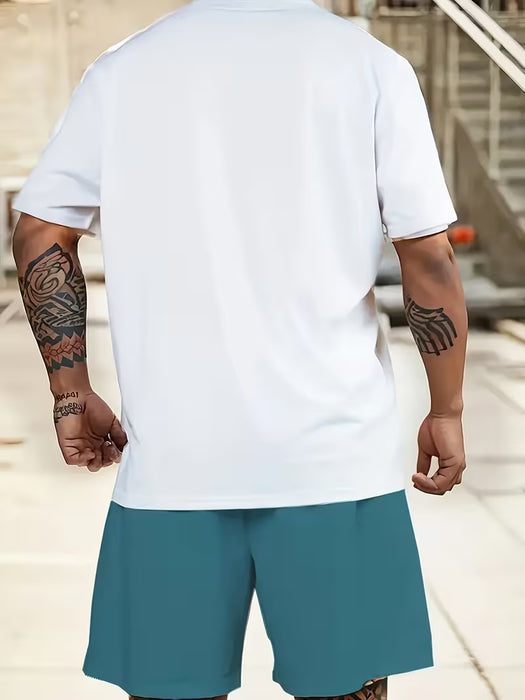 Conjunto casual de camiseta y shorts para deportes al aire libre, para hombre