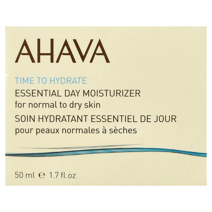 AHAVA Time To Hydrate, Crema hidratante de día esencial, para piel normal a seca, 50 ml
