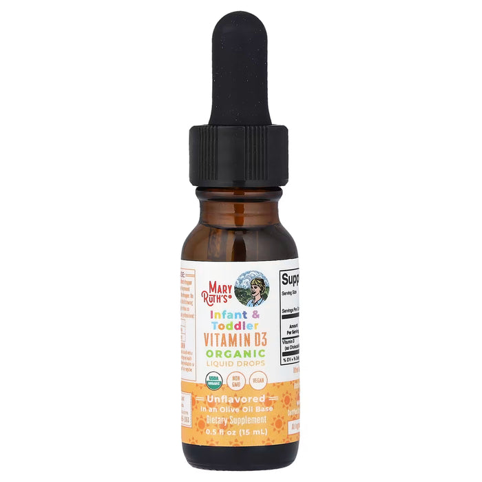 MaryRuth's Gotas líquidas de vitamina D3 orgánicas para bebés y niños pequeños, 15 ml