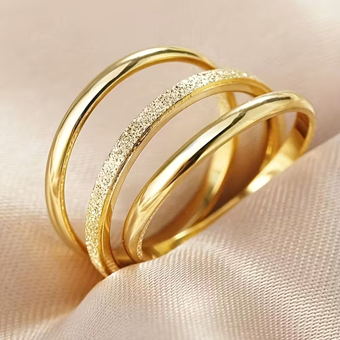 Juego de 3 anillos minimalistas hechos de acero inoxidable 201