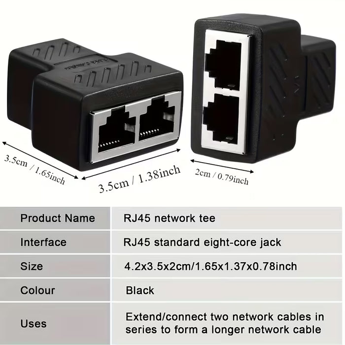 1pc Conector Divisor RJ45, Adaptador Extensor