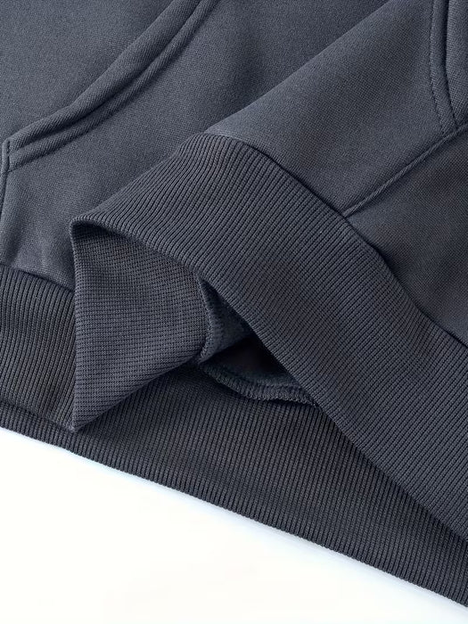 Sudadera informal de manga larga con estampado de letras negras para hombre