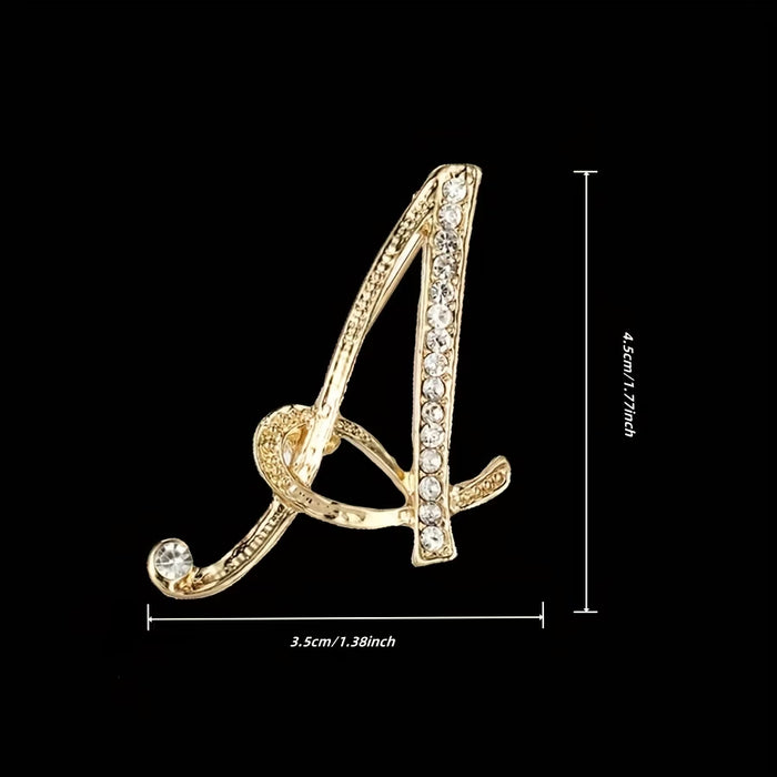 Broche con Letras Inglesas Adornadas con Diamantes de Imitación