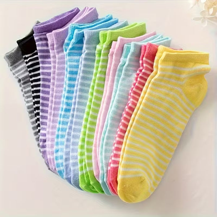 10 pares de calcetines tobilleros  cortos cómodos y transpirables para mujer