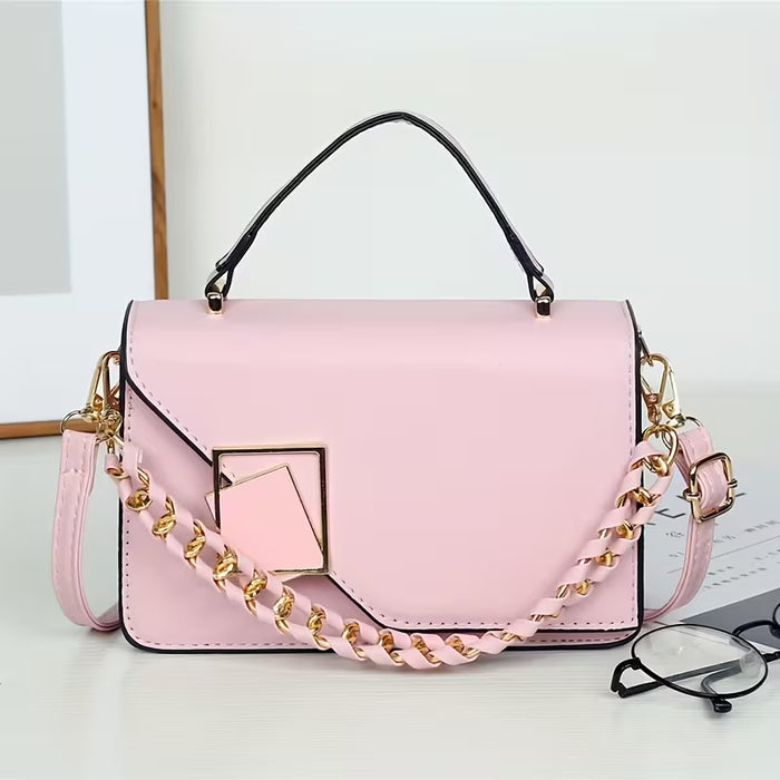 SHEIN Bolso De Textura De Moda, De Mensajero De Hombro Con Cadena De Estilo Extranjero