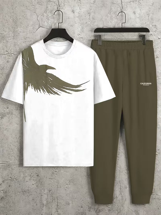Conjunto de ropa deportiva para niños con estampado de águila