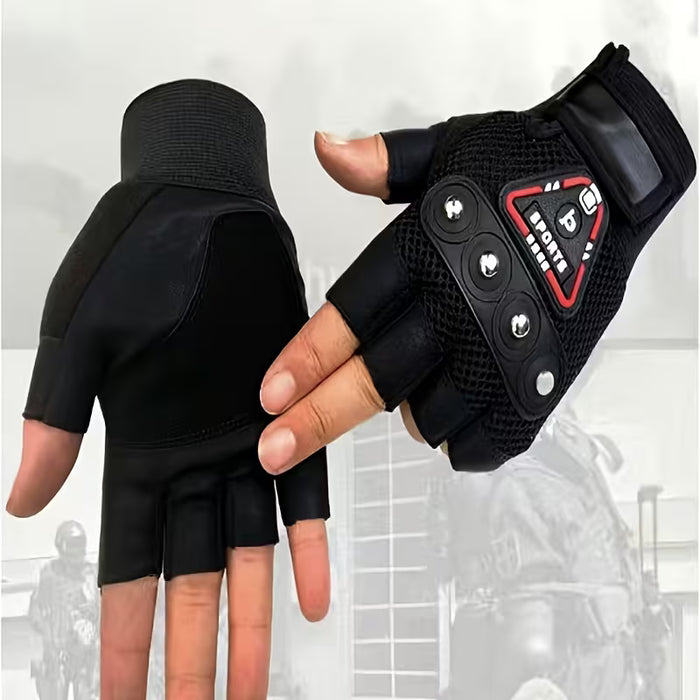 Guantes de ciclismo deportivo para hombre, diseño de medio dedo
