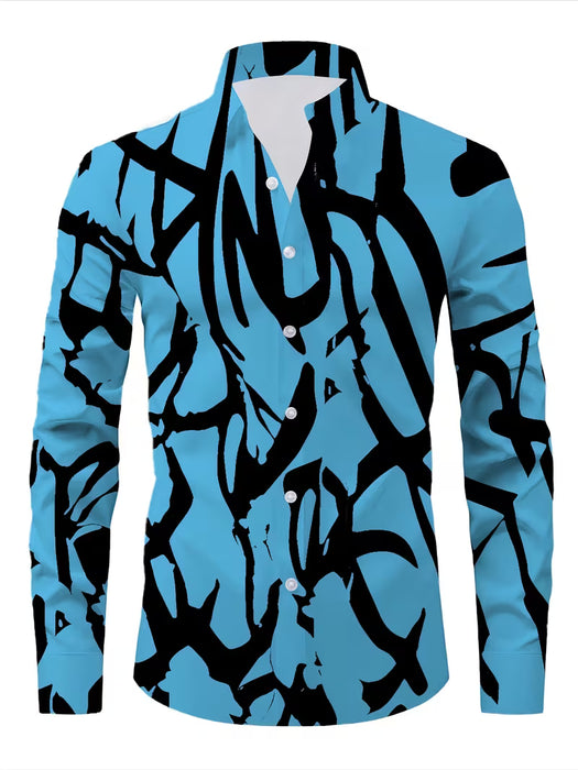 Camisa de manga larga para hombre, estilo europeo y americano, con estampado digital