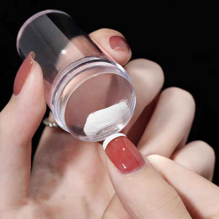 Estampador y raspador de silicona transparente para hacer diseños en uñas