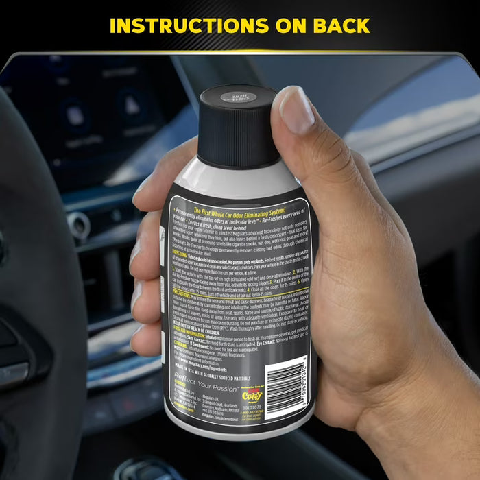 Meguiar's Ambientador en spray para todo el coche G181302, aroma a cromo negro, 57 g (2 oz)
