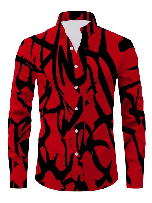 Camisa de manga larga para hombre, estilo europeo y americano, con estampado digital