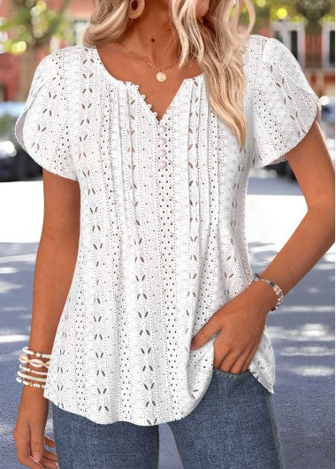 Camiseta sin mangas tipo túnica de punto beige con cuello en V