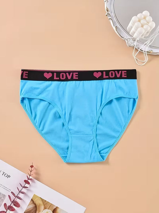 Pack de 12 Bragas Transpirables con Estampado de Letras para Mujeres