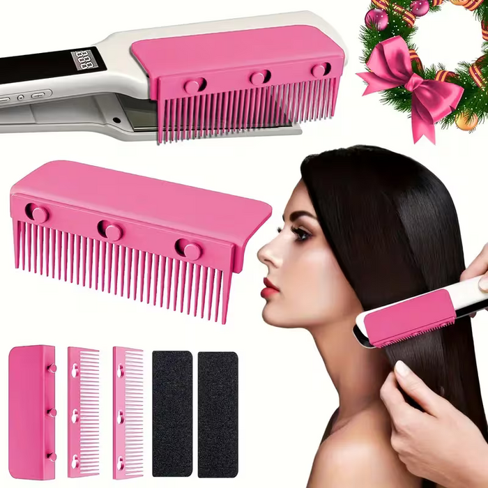 1 peine alisador negro resistente al calor con caja - Ideal para usar con planchas color aleatorio