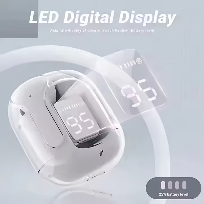 Auriculares Inalámbricos con Luz Ambiental Transparente Estéreo Inalámbrico Real con Control Táctil